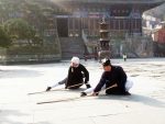 Pratique du bâton avec Maître Chen Li Sheng, décembre 2015