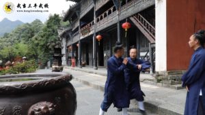Photo 1 de Maitre Yuan Limin en train de pratiquer avec un disciple